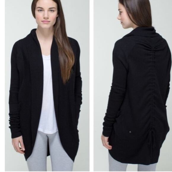 lululemon athletica Sweaters - Lululemon Reversible Cardigan Wrap Black Size 6
